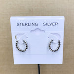 Sterling Silver CZ Bezel Huggie Hoops