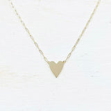 Sterling Silver Paperclip Chain Heart Necklace