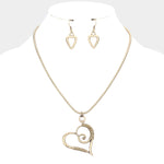 Fashion Gold Tone Heart Necklace Set