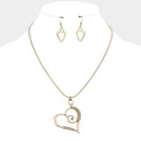 Fashion Gold Tone Heart Necklace Set