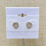 Silver Tone Pave Knot Studs