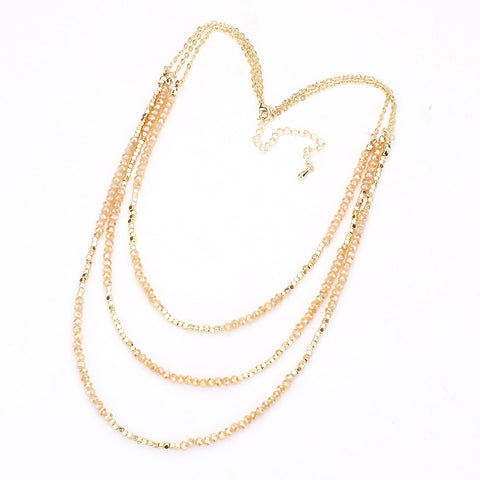 Fashion Triple Layered Beaded Necklace