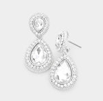 Teardrop Crystal Rhinestone Pave Earrings