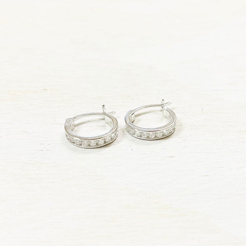 Sterling Silver CZ Hoops
