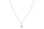 Silver Pave Disc Necklace