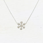 SS Snowflake Necklace 16-18”