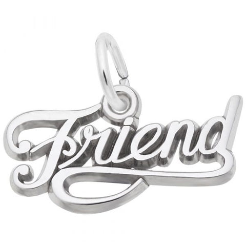 Sterling Silver Friend Script Charm