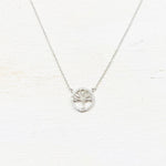 SS Tree of Life with CZ Necklace 16-18”
