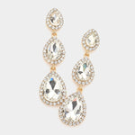 Fashion Gold Tone Rhinestone Dangle Earrings
