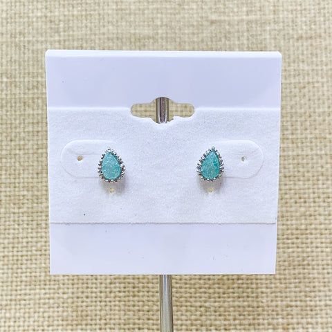 Silver Tone Fashion Teardrop Studs