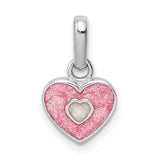 Princess Collection Sterling Silver Pink Double Heart Necklace