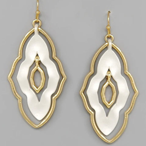 Fashion Metal Moroccan Shape Drop Earrings