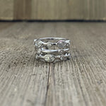 Sterling Silver Layered Studded Ring