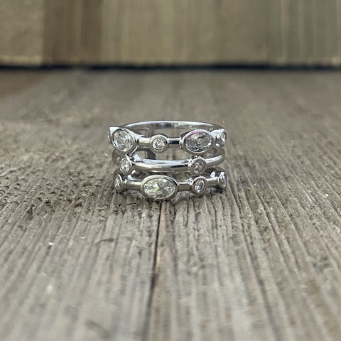 Sterling Silver Layered Studded Ring
