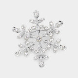 Fashion Rhinestone Snowflake Pin