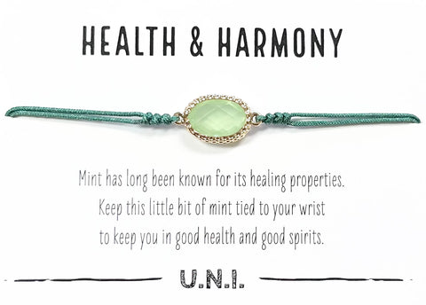 Health & Harmony Bracelet- Green Cord