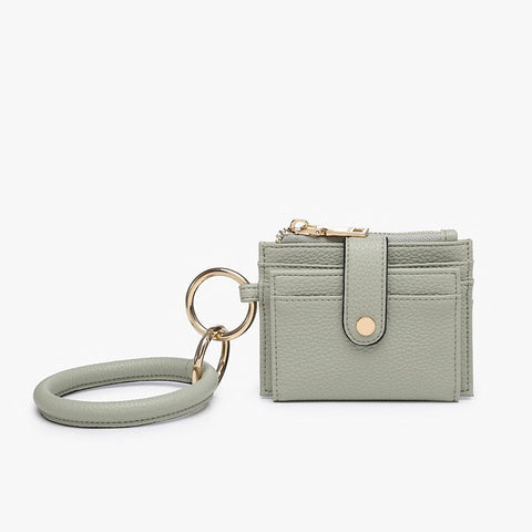 Sammie Card Wallet with Ring Handle - Light Sage
