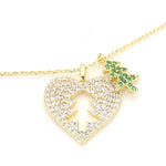 Fashion CZ Christmas Tree Heart Necklace