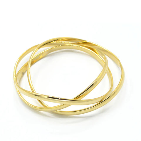 Fashion Gold Tone 3 Bangle Set