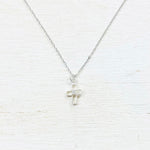 Sterling Silver CZ Cross Necklace
