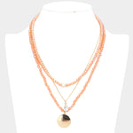 Fashion Triple Layered Peach Necklace