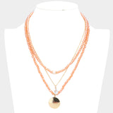 Fashion Triple Layered Peach Necklace