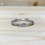 Sterling Silver Marquise Beaded Ring
