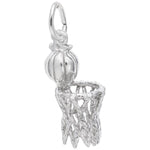 Sterling Silver Basketball Hoop & Net Charm