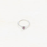 Sterling Silver Estate Magenta Stone Ring