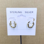 Sterling Silver CZ Chain Link Huggie Hoops