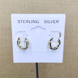Sterling Silver CZ Chain Link Huggie Hoops