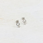SS Circle Studs w CZ
