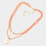 Fashion Triple Layered Peach Necklace