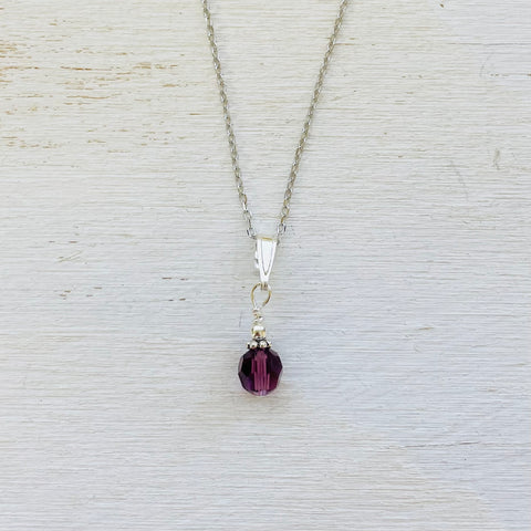 Sterling Silver February Necklace