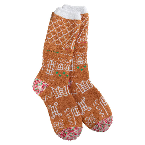 Gingerbread House- Holiday Cozy Crew Socks