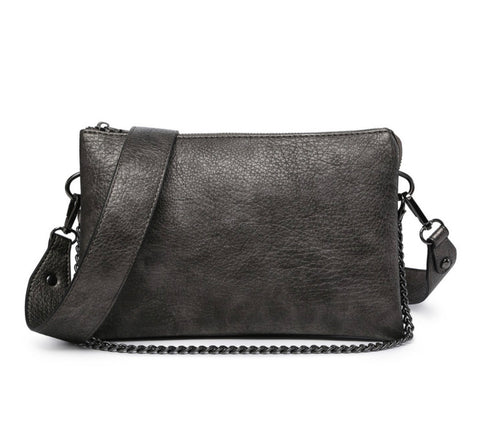 Gunmetal Chain Izzy Convertible Shoulder Bag & Crossbody