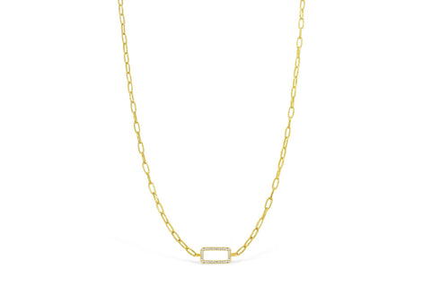 Stia Gold Linked Petite Paper Clip Chain Necklace