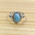 Sterling Silver Larimar Ring with Twist Details