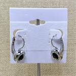 Fashion Black Halo Lever Back Earrings