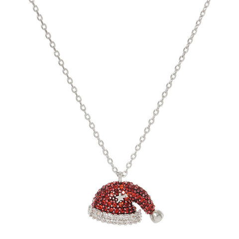 Fashion CZ Santa Claus Hat Necklace