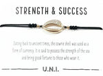 Strength & Success Bracelet- Black Cord