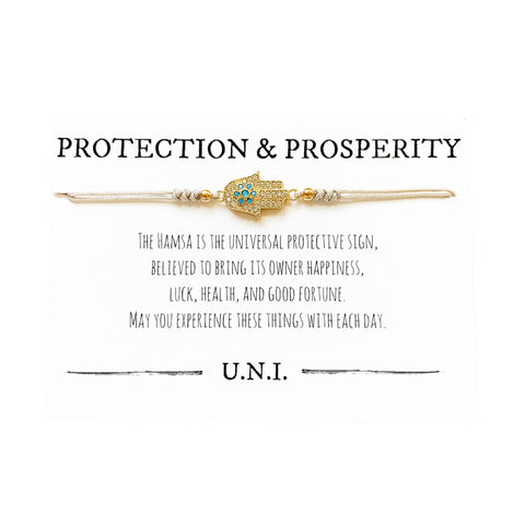 Protection & Prosperity Bracelet - Tan Cord