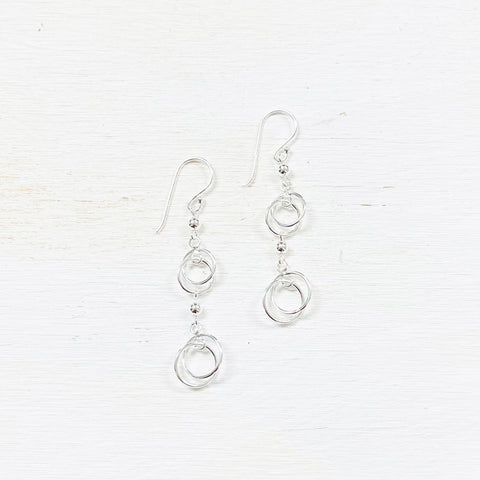 Sterling Silver Circle Dangle Earrings