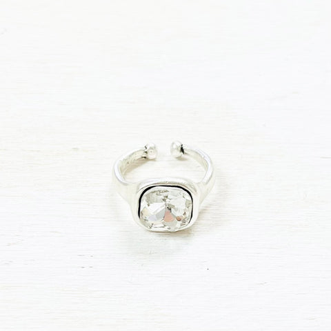 Fashion Clear Square Stone Ring