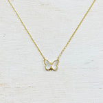 Fashion White & Gold Butterfly Necklace