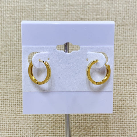 Gold Tone Smooth Mini Hoop
