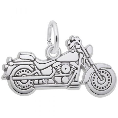 Sterling Silver Flat Motorcycle Charm