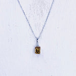 Sterling Silver November Rectangle Necklace