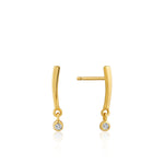 Gold Shimmer Bar Stud Earrings