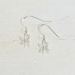 Sterling Silver Dragonfly w/ CZ Dangle Earrings